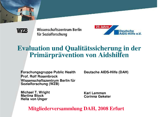 Vorschaubild Pq hiv.de – Pq hiv.de – Lemmen + Gekeler - DAH-Mitgliederversammlung - Erfurt 2008