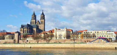 Magdeburger Dom am Elbufer