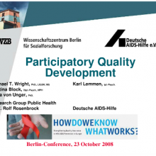 Vorschaubild Wright et al participatory quality development - WHO-Conference - Berlin 2008